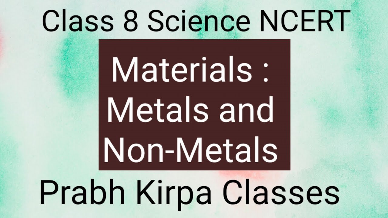Q.1 Ch.4 - Materials : Metals and Non-metals. Class 8 Science NCERT ...